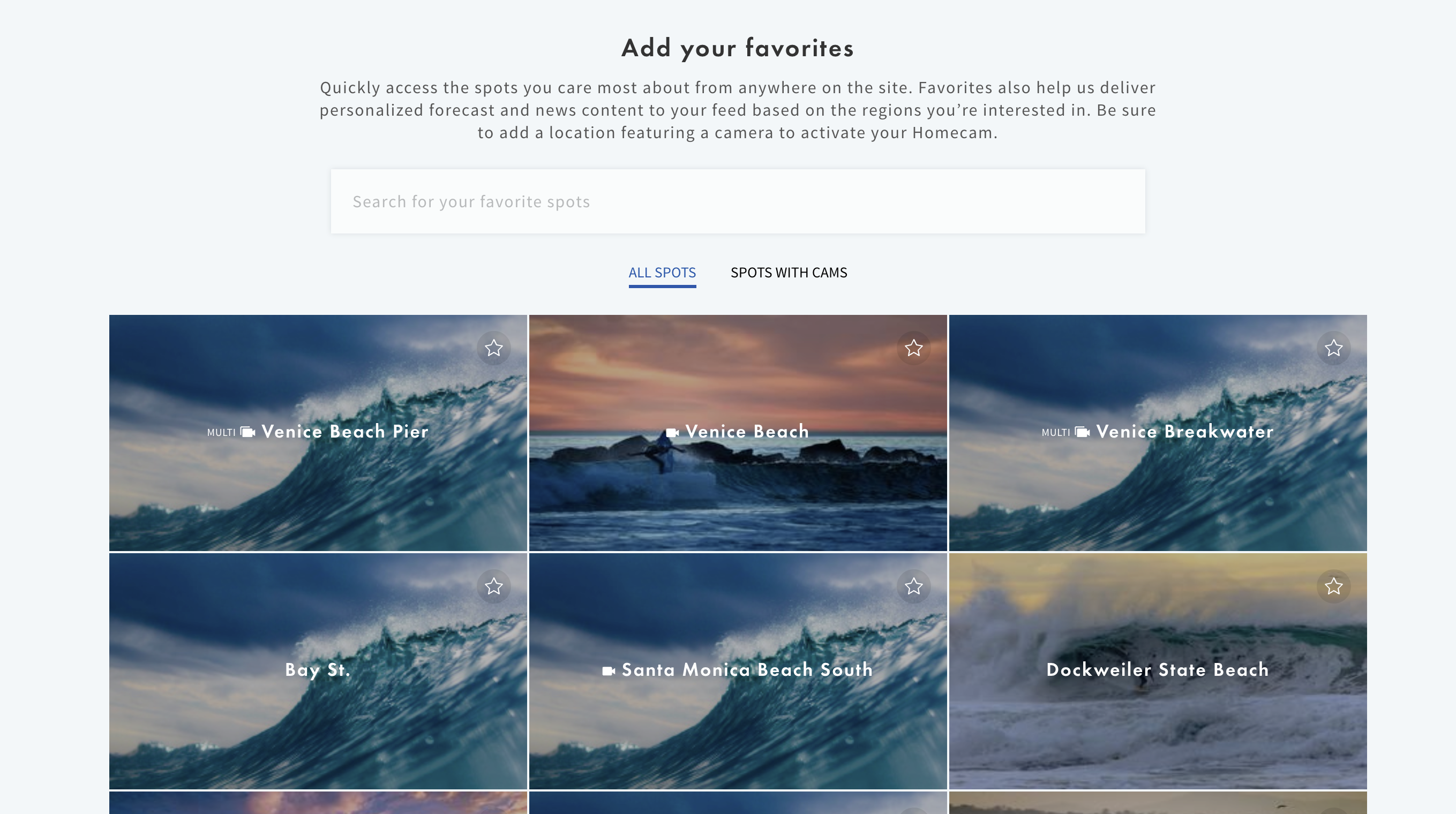 Adding, reordering and deleting Favorites on the website – Surfline Support  Center