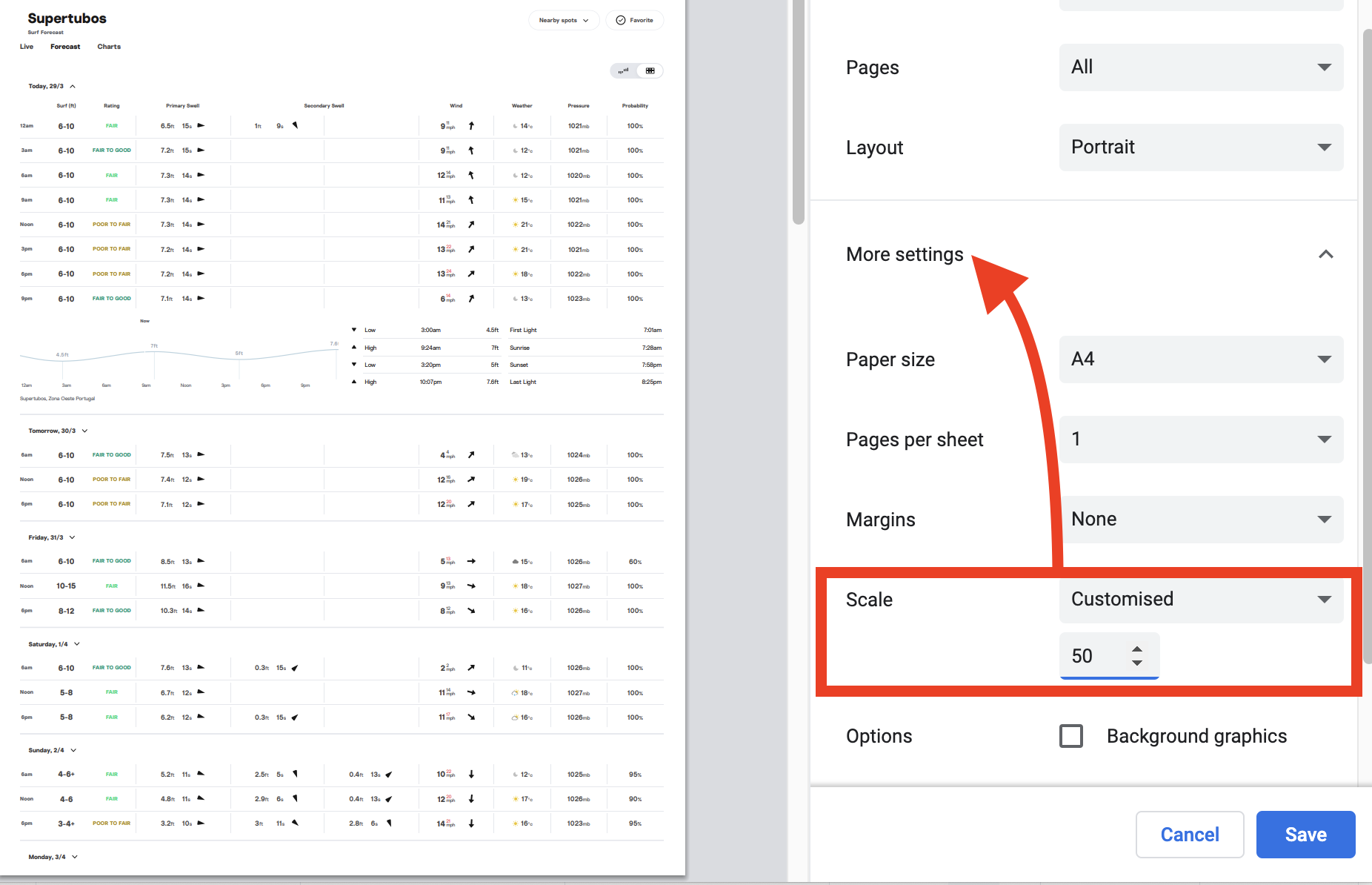 How Can I Print A Forecast Surfline Support Center